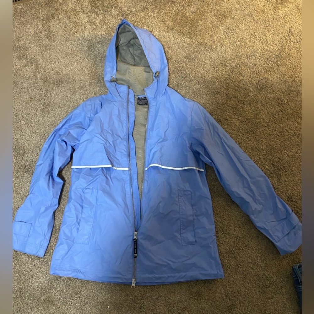 Charles River Blue Zip-up Raincoat